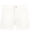 FENDI WHITE SHORT FOR GIRL WITH ICONIC DOUBLE FF,JFF224 AEXO F0ZNM