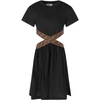 FENDI BLACK DRESS WITH DOUBLE FF FOR GIRL,JFB443 7AJ F0GME