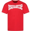 DSQUARED2 RED T-SHIRT FOR KIDS WITH LOGO,DQ0156 D002F D2T633M DQ405