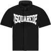 DSQUARED2 BLACK SHIRT FOR BOY WITH LOGO,DQ0056 D00XE D2C153M DQ900