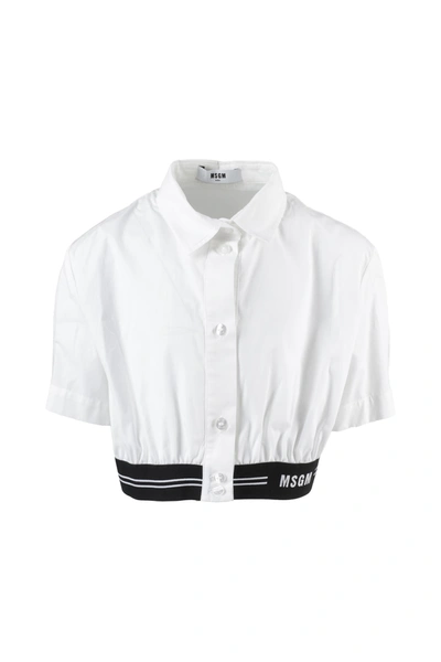 Msgm Kids' Shirt In Bianco