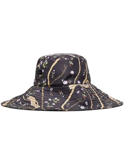 Ganni X Browns 50 Black Printed Bucket Hat