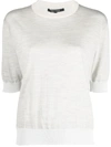 SOFIE D'HOORE MUSE MÉLANGE KNIT SHORT-SLEEVE TOP