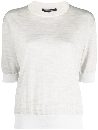 Sofie D'hoore Muse Mélange Knit Short-sleeve Top In Grey