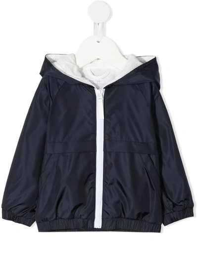 Il Gufo Babies' Zip-up Hooded Rain Jacket In Blue