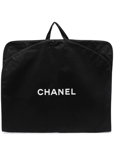 Pre-owned Chanel Logo Print Garment Cover Bag In Black
