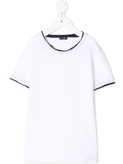 Il Gufo Kids' Contrast-trim T-shirt In Bianco