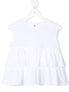 Il Gufo Ruffle-trim Sleeveless Blouse In White