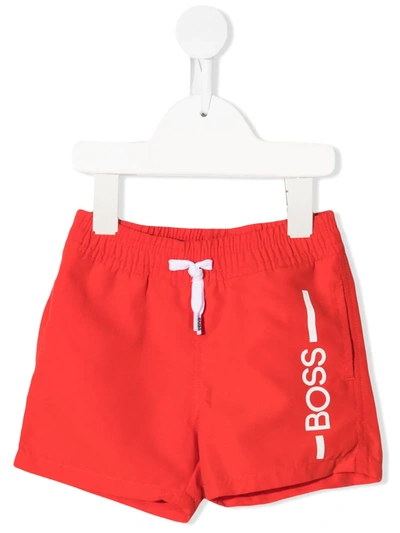 Bosswear Babies' Leg Logo Swim Shorts In Orange