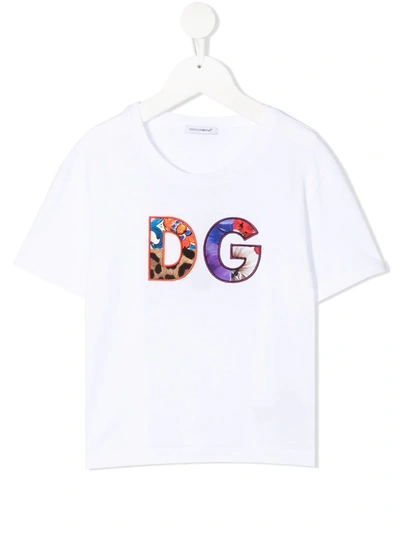 Dolce & Gabbana Kids' Dg Patch T-shirt In White