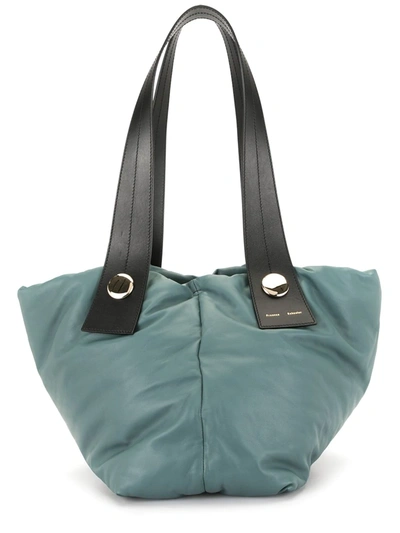 Proenza Schouler Small Tobo Puffy Leather Tote In Green