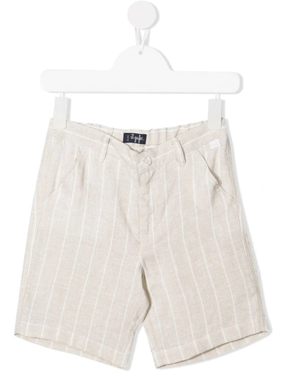 Il Gufo Kids' Stripe-print Bermuda Shorts In Neutrals
