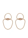 FERNANDO JORGE 18KT ROSE GOLD DIAMOND SMALL CHAIN EARRINGS