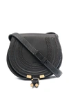 Chloé Chloe Womens Black Marcie Small Leather Saddle Bag