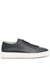 Santoni Sneaker Made Of Tumbled Leather In Burgundy