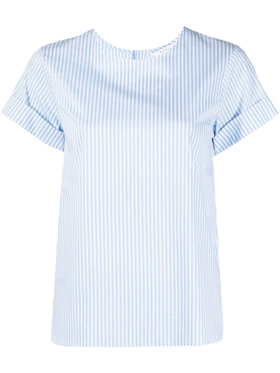 Xacus Striped Print T-shirt In Blue