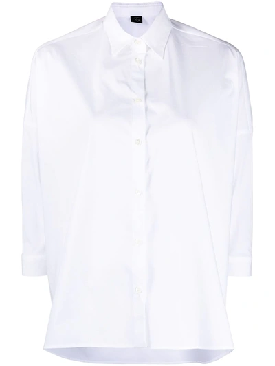 Fay Boxy Stretch-cotton Shirt In White