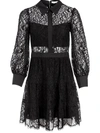 ALICE AND OLIVIA LACE-DETAIL SHIRT DRESS