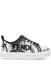 Fendi Hortensia Floral Logo Low Top Sneaker In White