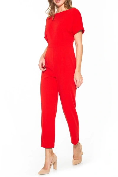 Alexia Admor Women's Draped One-shoulder Jumpsuit In Red