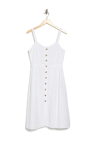 Rd Style Eyelet Lace Button Down Dress In White