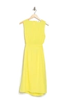Rd Style Gauze Back Cutout Midi Dress In Yellow