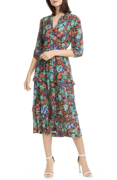 Ba&sh Panda Printed Dress In Black
