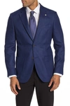 Nautica Jensen Blue Solid Two Button Notch Lapel Active Stretch Tailored Fit Jacket
