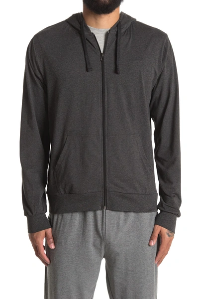 Unsimply Stitched Lightweight Zip-up Hoodie In Dark Grey