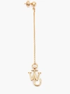 Jw Anderson Asymmetric Drop Chain Anchor Earrings In Gold