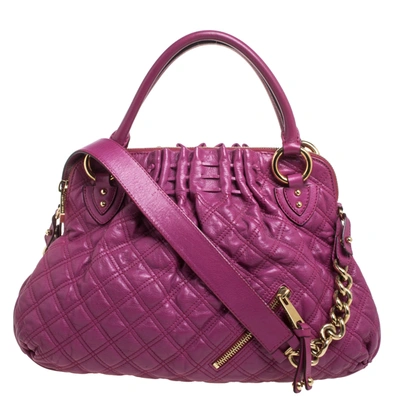 Pre-owned Marc Jacobs Magenta Quilted Leather Cecilia Satchel In Pink