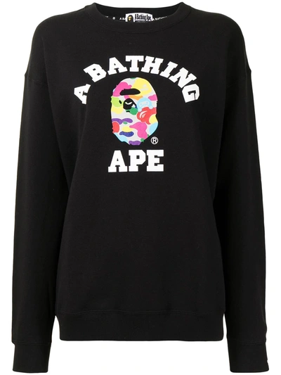 *baby Milo® Store By *a Bathing Ape® Logo-print Cotton Sweatshirt In Black