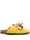 Jw Anderson Chain-link Detail Slip-on Loafers In Yellow