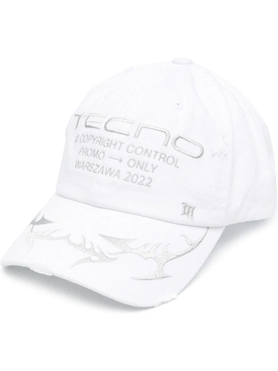 Misbhv Tecno-embroidered Baseball Cap In White