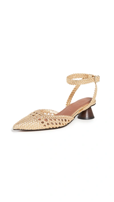 Souliers Martinez 40mm Regina Woven Pumps In Venus