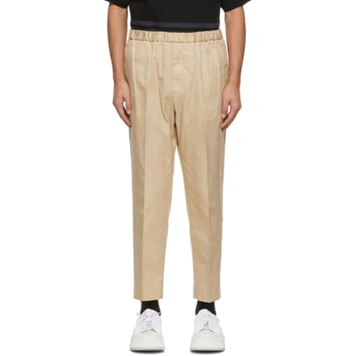 Jil Sander Beige Gabardine Cropped Trousers In 268 Sand