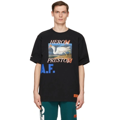 Heron Preston Logo Print Short-sleeved T-shirt In Black,orange,blue