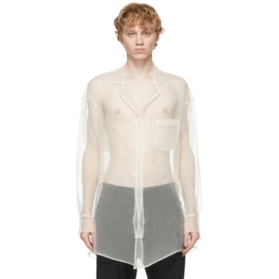 Sulvam White Organza Over Shirt | ModeSens