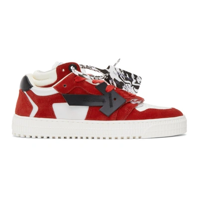 Off-white Red & White Off Court Low Sneakers In White/red
