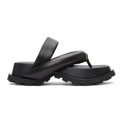 Jil Sander 黑色 Oversize Strap 凉鞋 In Black