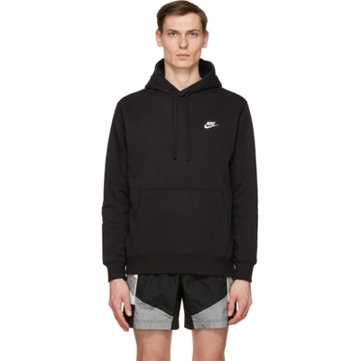Nike Sportswear Club Fleece-back Cotton-blend Jersey Hoodie In Black/white