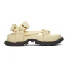 JIL SANDER OFF-WHITE LEATHER CHUNKY SOLE SANDALS