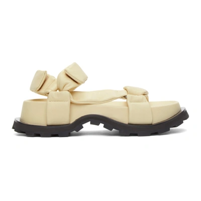 Jil Sander Off-white Leather Chunky Sole Sandals In Beige,white