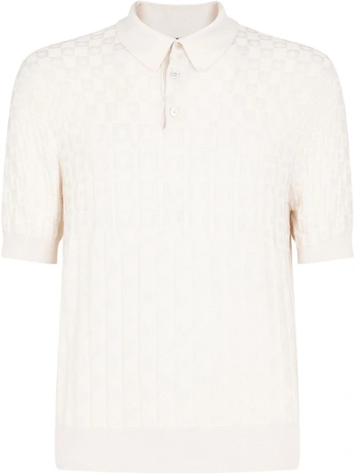 Dolce & Gabbana Jacquard-woven Silk Polo Shirt In White