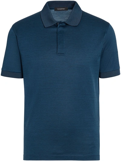 Ermenegildo Zegna Short-sleeve Polo Shirt In Blue