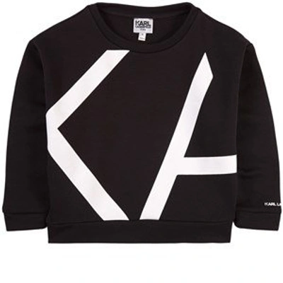 Karl Lagerfeld Teen All-over Logo Print Sweatshirt In Black