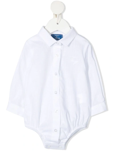 Fay Longsleeved Polo Babygrow In White