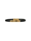 Saint Laurent Engraved Logo Plaque Bracelet In Black