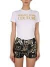 VERSACE JEANS COUTURE T-SHIRT WITH METALLIC LOGO