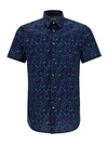 PAUL SMITH SHORT SLEEVE PRINTED SHIRT IN BLUE